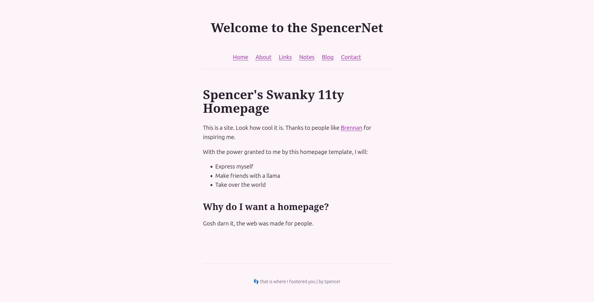 Screenshot of my bare-bones work-in-progress site